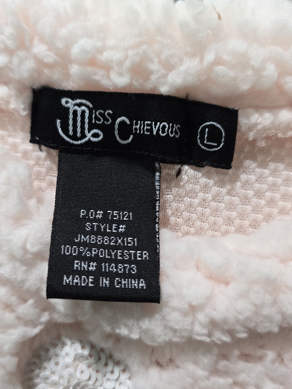 Miss Chievous Light Pink Plush Pullover - Picture 3 of 3